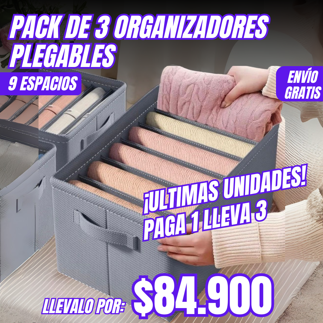 ORGANIZADOR PLEGABLE 9COMPARTIMIENTOS - PAGA 1 LLEVA3
