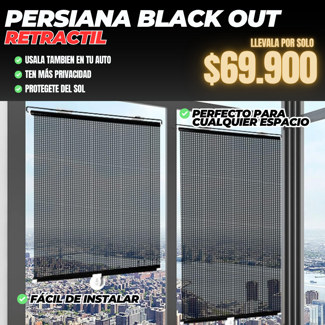PERSIANA RETRACTIL BLACK OUT + ENVIO GRATIS🎁