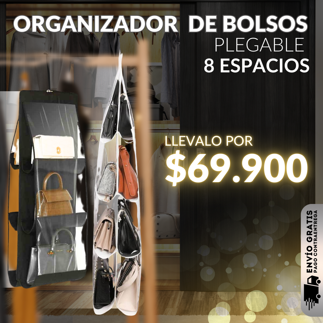 ORGANIZADOR DE BOLSOS PLEGABLE 8 ESPACIOS + ENVIO GRATIS🎁
