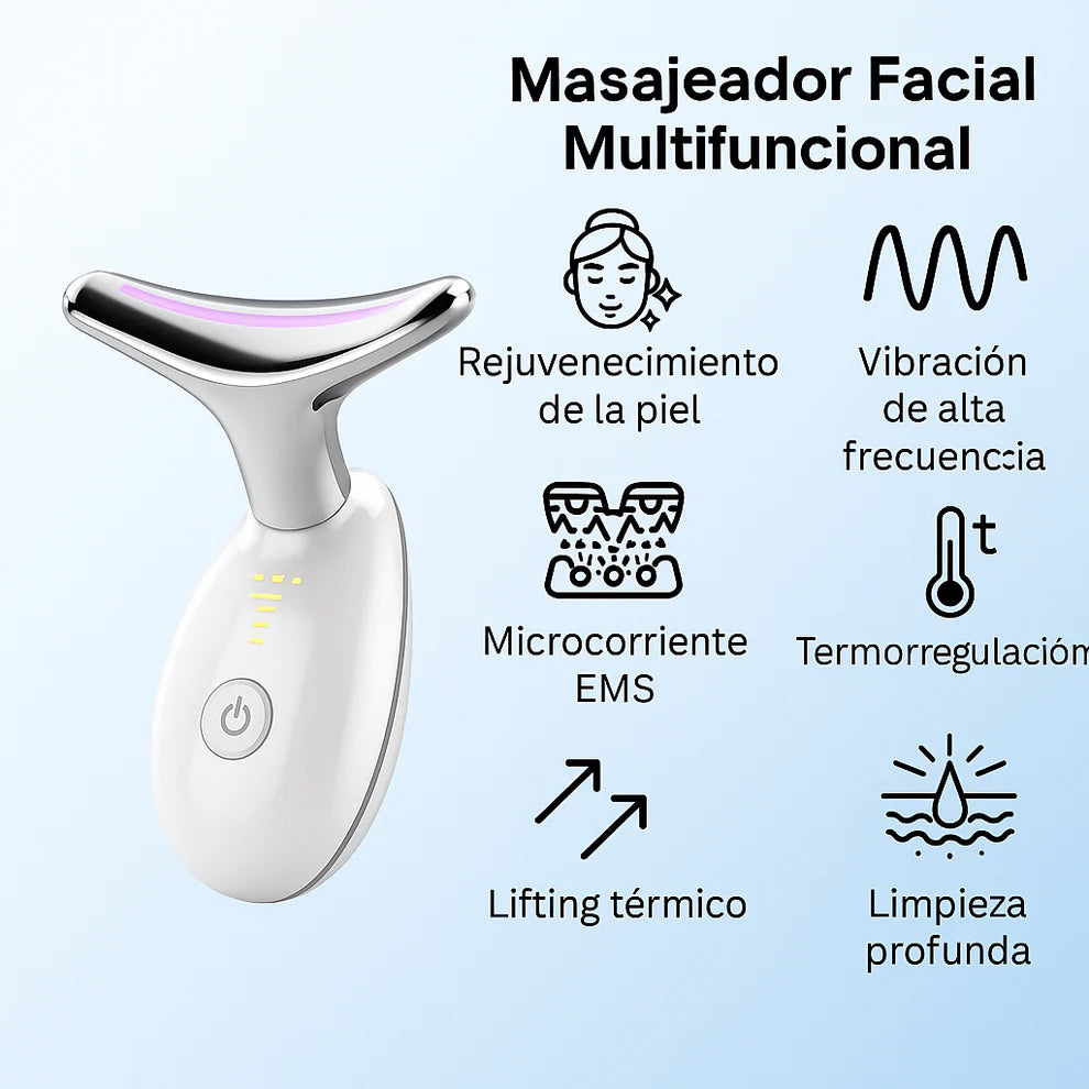MASAJEADOR FACIAL CON LUZ LED + ENVIO GRATIS🎁