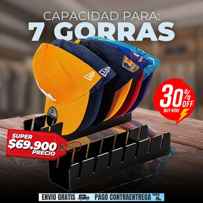 ORGANIZADOR PARA GORRAS 7 PUESTOS + ENVIO GRATIS🎁