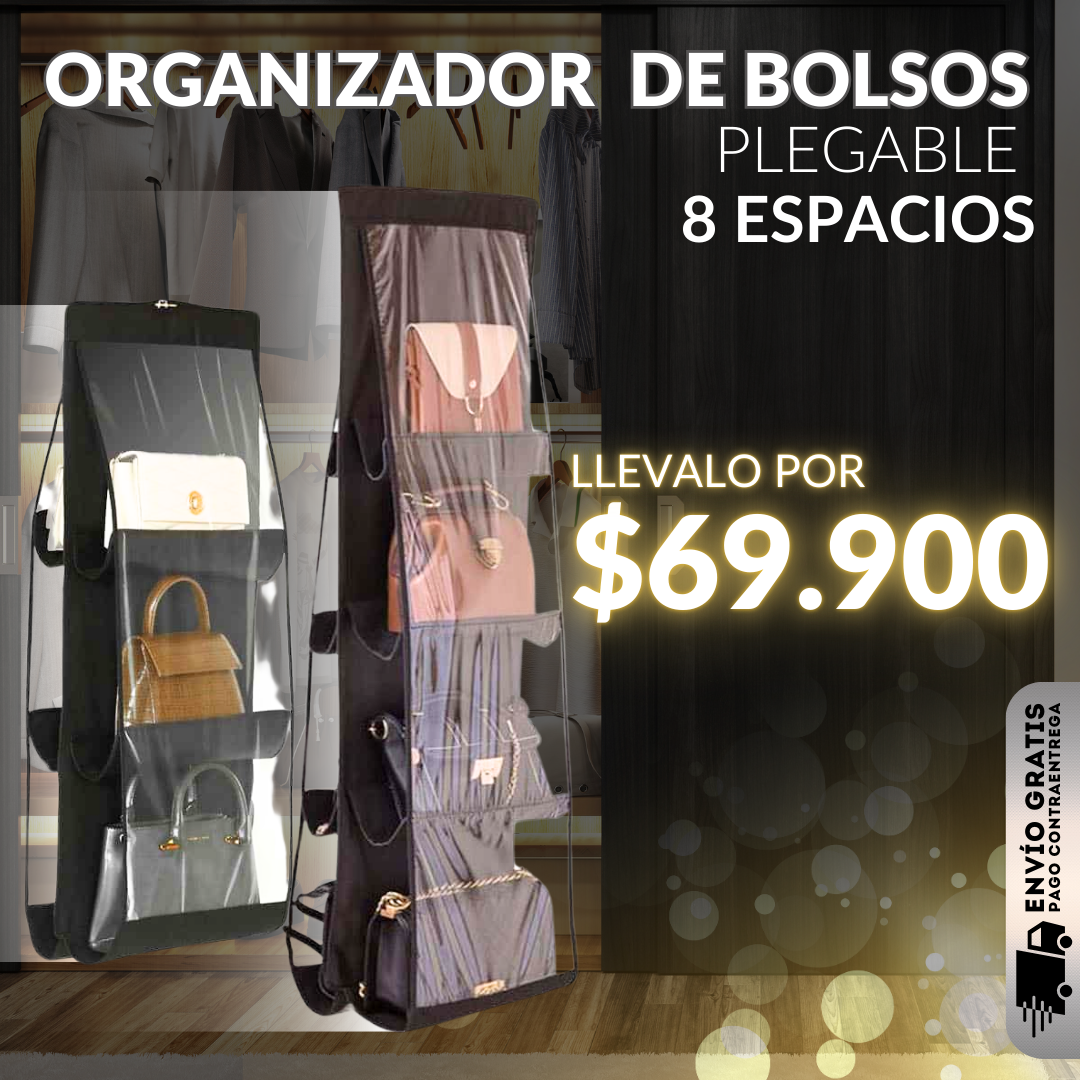 ORGANIZADOR DE BOLSOS PLEGABLE 8 ESPACIOS + ENVIO GRATIS🎁