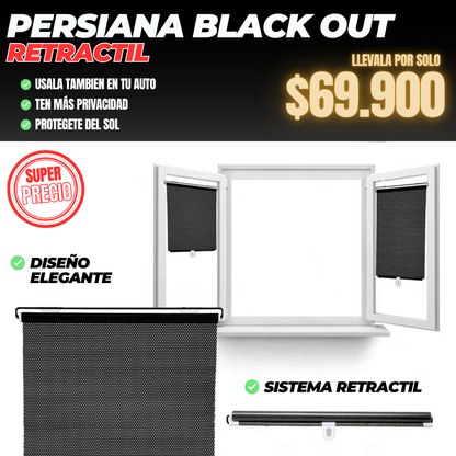 PERSIANA RETRACTIL BLACK OUT + ENVIO GRATIS🎁