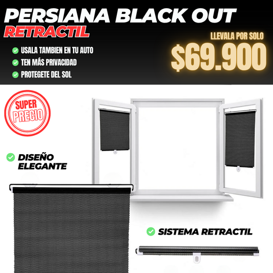PERSIANA RETRACTIL BLACK OUT + ENVIO GRATIS