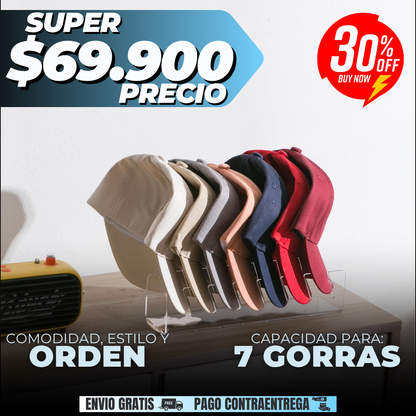 ORGANIZADOR PARA GORRAS 7 PUESTOS + ENVIO GRATIS🎁
