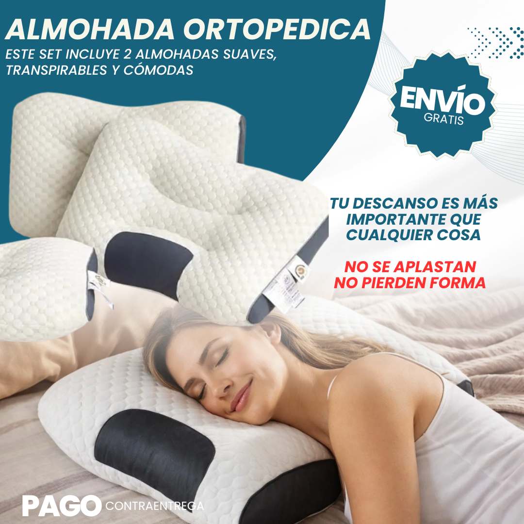 SET DE 2 ALMOHADAS ORTOPEDICAS CERVICAL 🛏️
