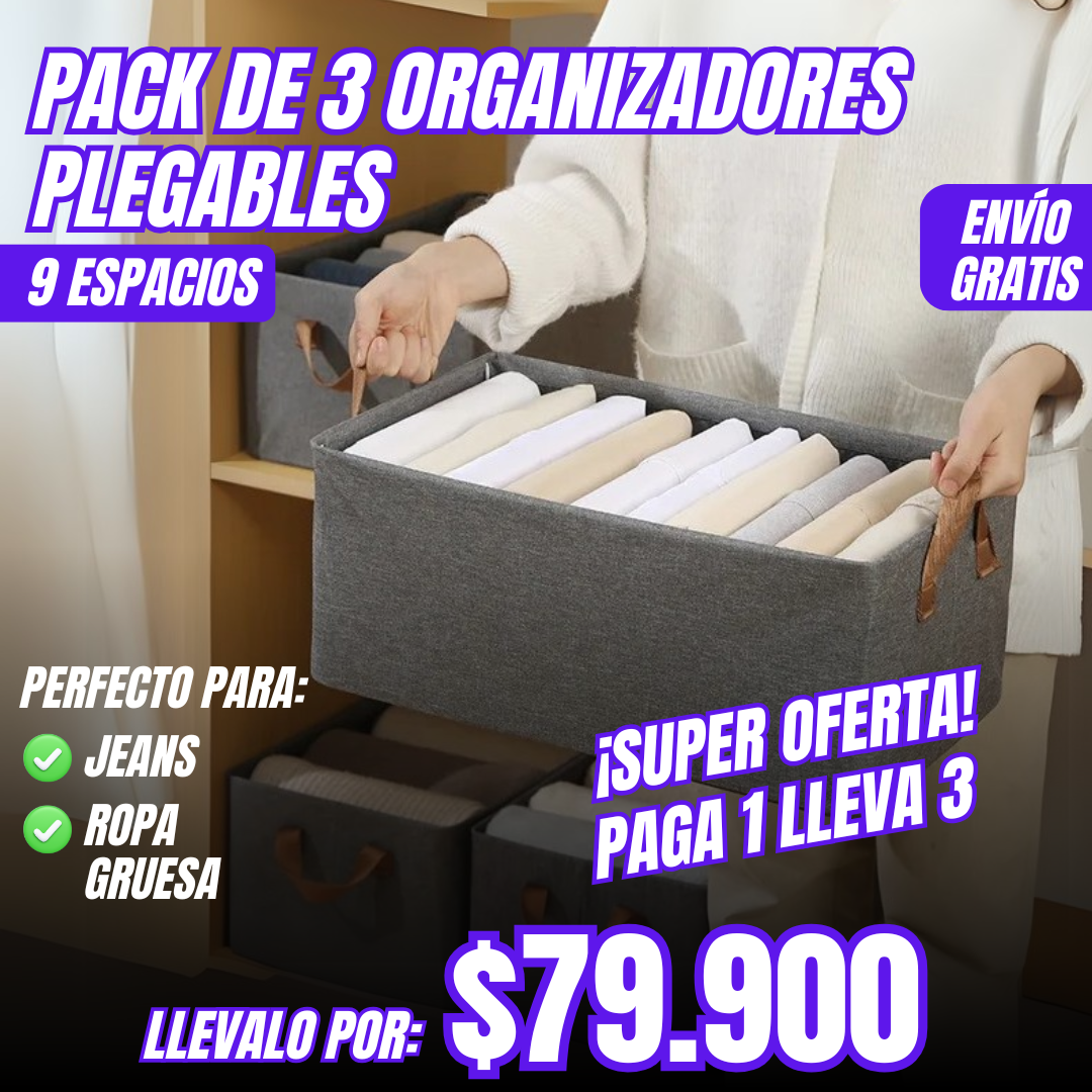 ORGANIZADOR PLEGABLE 9 COMPARTIMIENTOS - PAGA 1 LLEVA 3🎁