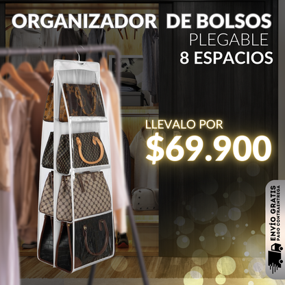 ORGANIZADOR DE BOLSOS PLEGABLE 8 ESPACIOS + ENVIO GRATIS🎁