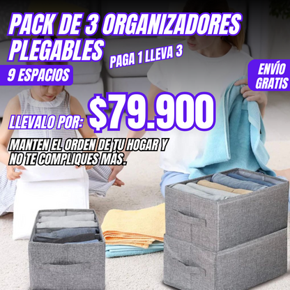 ORGANIZADOR PLEGABLE 9 COMPARTIMIENTOS - PAGA 1 LLEVA 3🎁