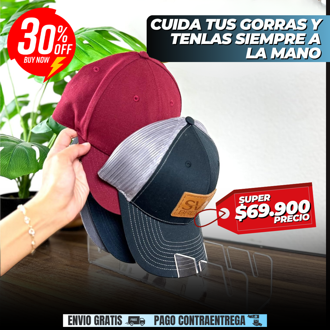 ORGANIZADOR PARA GORRAS 7 PUESTOS + ENVIO GRATIS🎁
