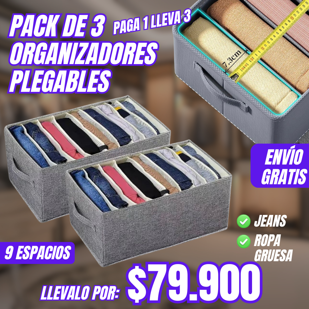 ORGANIZADOR PLEGABLE 9 COMPARTIMIENTOS - PAGA 1 LLEVA 3🎁