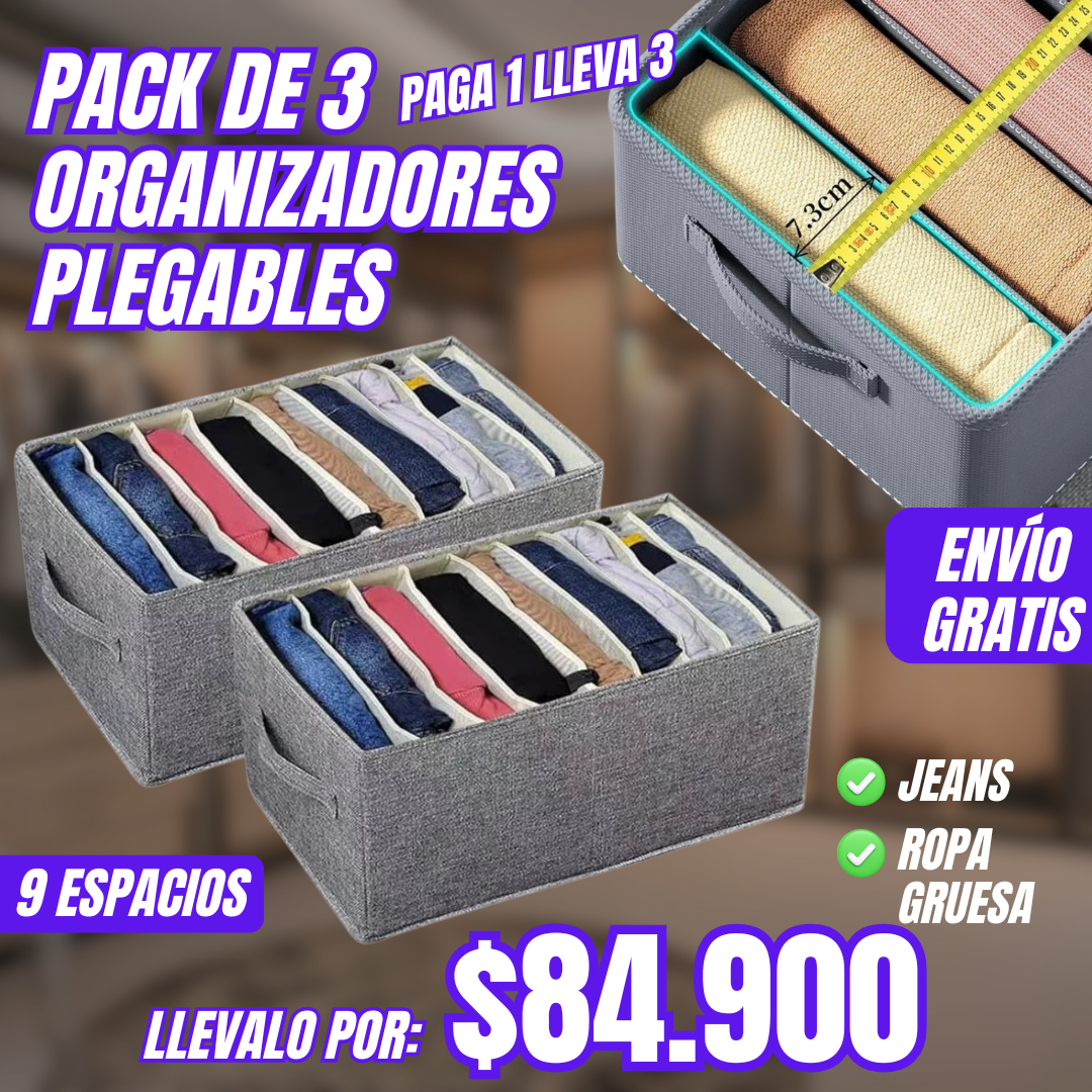 ORGANIZADOR PLEGABLE 9COMPARTIMIENTOS - PAGA 1 LLEVA3